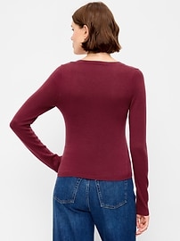 Image number 2 showing, Fitted Scoop-Neck Cropped Jersey Sweater