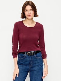 Image number 1 showing, Fitted Scoop-Neck Cropped Jersey Sweater
