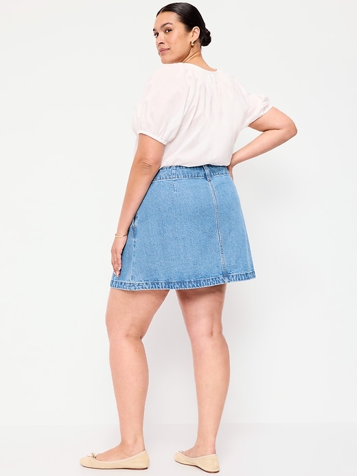 Image number 8 showing, Scalloped-Edge Button-Down Mini Skirt