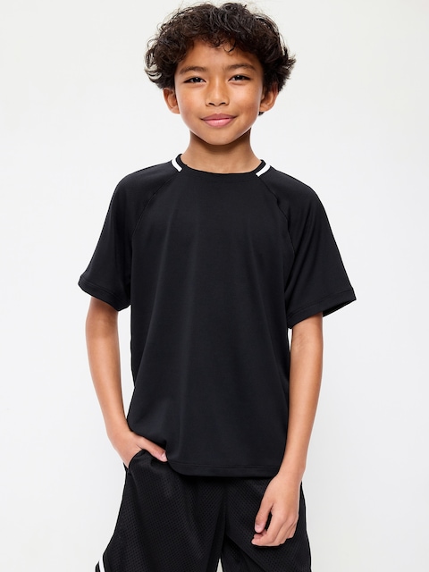 Short-Sleeve Textured Mesh Performance T-Shirt for Boys