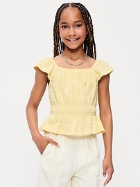 Image number 1 showing, Ruffled Smocked Top for Girls