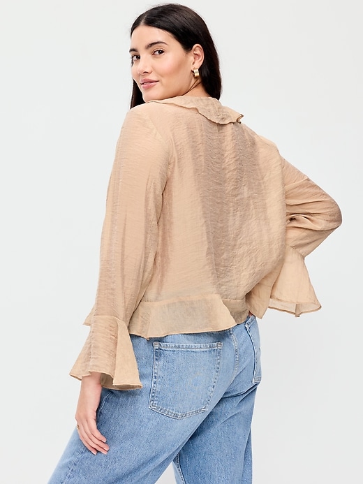Image number 6 showing, Bell-Sleeve Ruffle Top
