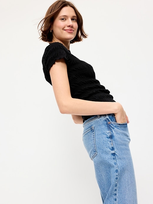 Image number 3 showing, Slit-Neck Smocked Top