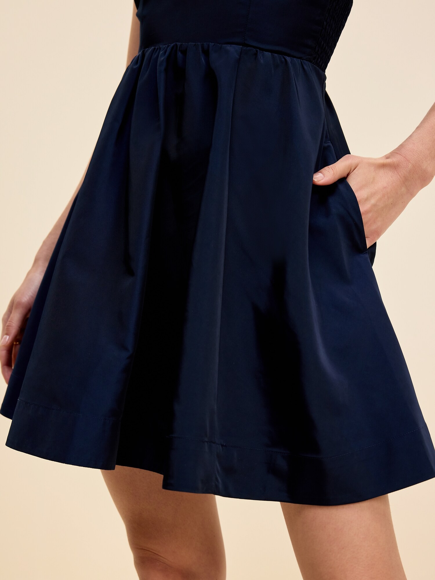 Женские платья The Occasion by Old Navy Fit & Flare Taffeta Mini, цвет: Тёмно-синий — фото 4