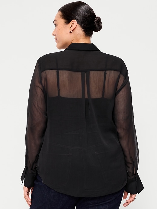 Image number 8 showing, Chiffon Button-Down Shirt