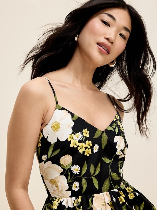 Image number 4 showing, The Occasion by Old Navy Fit & Flare Sleeveless Taffeta Midi Dress