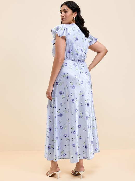 Image number 9 showing, The Occasion by Old Navy Satin Flutter-Sleeve Maxi Dress