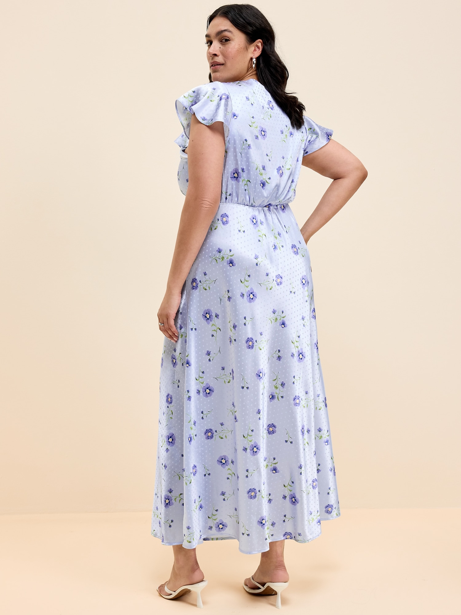 The Occasion by Old Navy Satin Flutter-Sleeve Maxi Dress