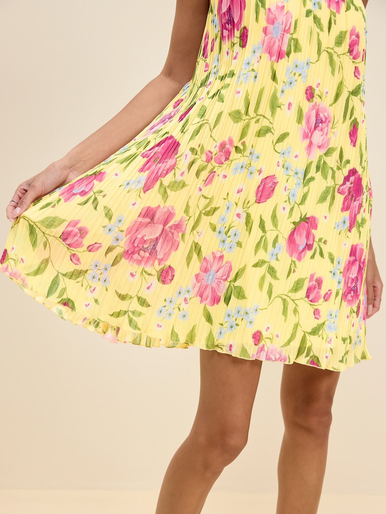 The Occasion by Old Navy Pleated Halter Swing Mini Dress