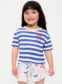 Image number 1 showing, Boxy Short-Sleeve Graphic T-Shirt for Toddler Girls