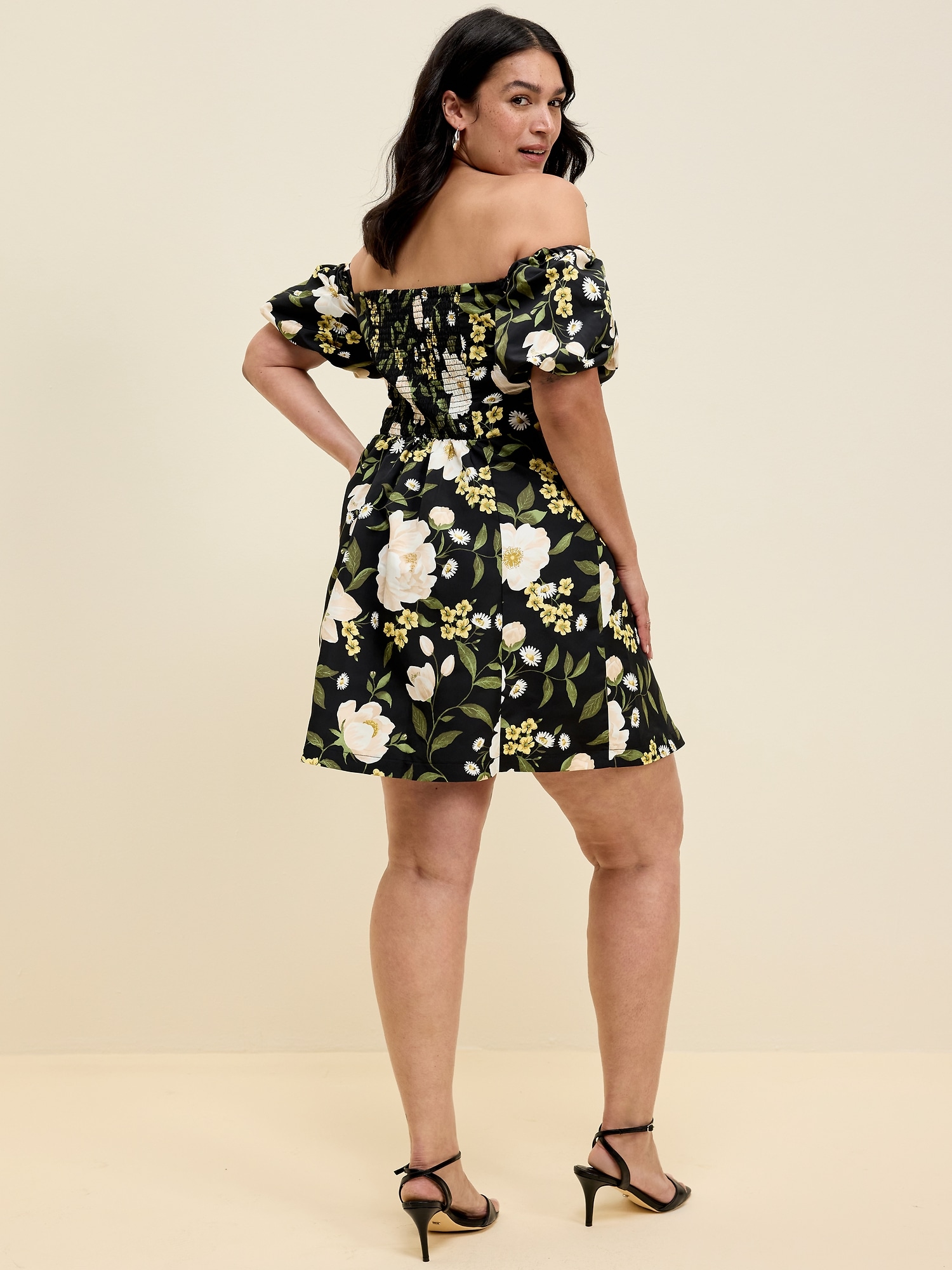 The Occasion by Old Navy Fit & Flare Puff-Sleeve Taffeta Mini Dress