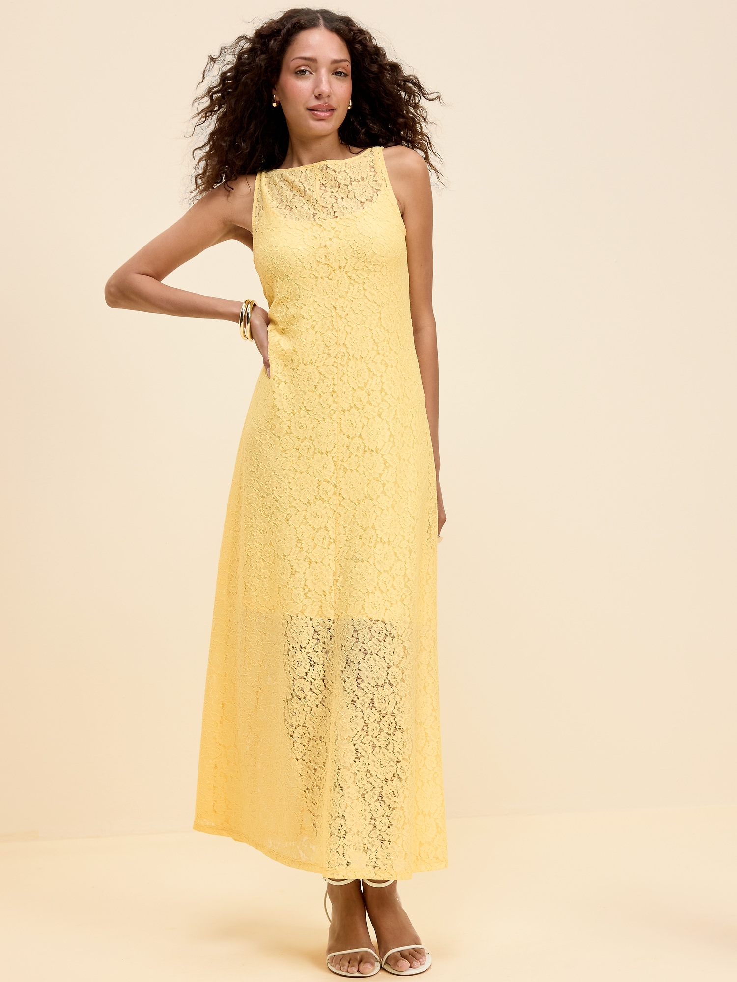The Occasion by Old Navy Fit & Flare Drop-Waist Lace Maxi Dress
