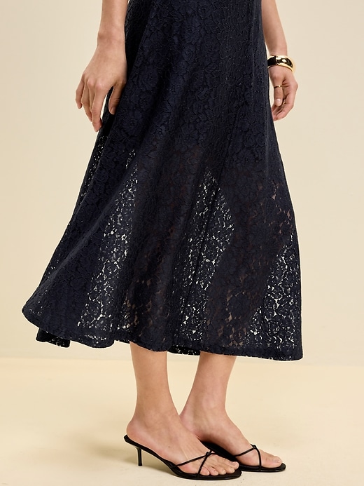 Image number 5 showing, The Occasion by Old Navy Fit & Flare Drop-Waist Lace Maxi Dress