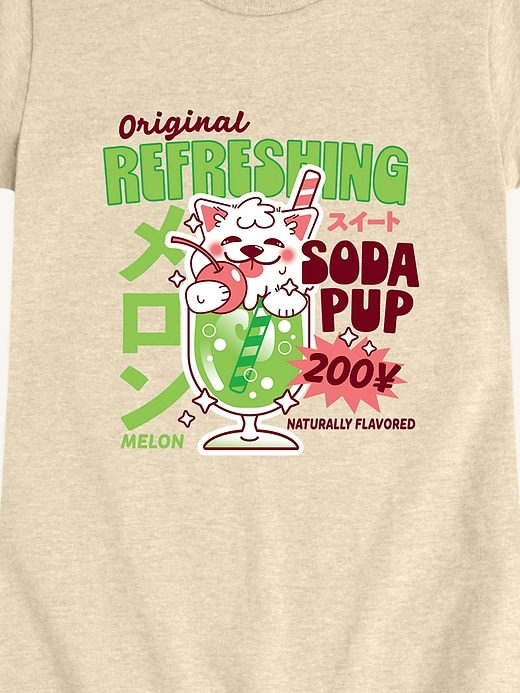 Image number 2 showing, Melon Soda Puppy  Short Sleeve Graphic T-Shirt For Girls