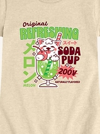 Image number 2 showing, Melon Soda Puppy  Short Sleeve Graphic T-Shirt For Girls