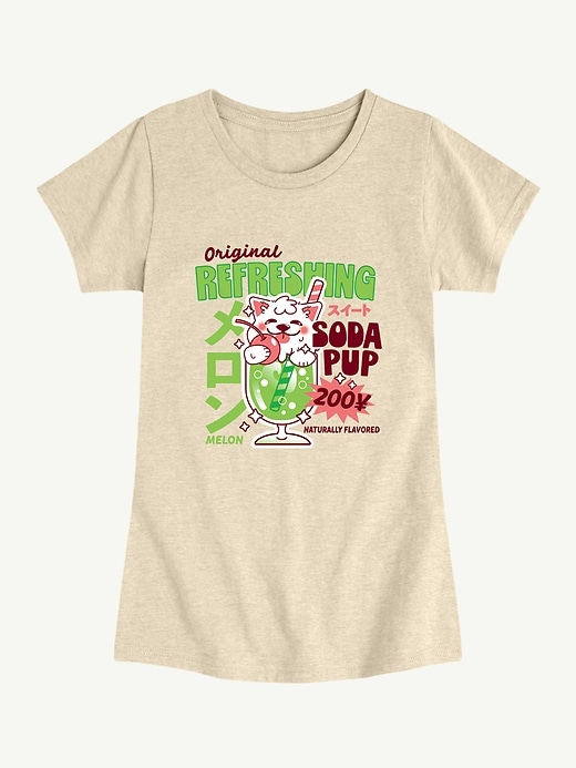 Image number 1 showing, Melon Soda Puppy  Short Sleeve Graphic T-Shirt For Girls