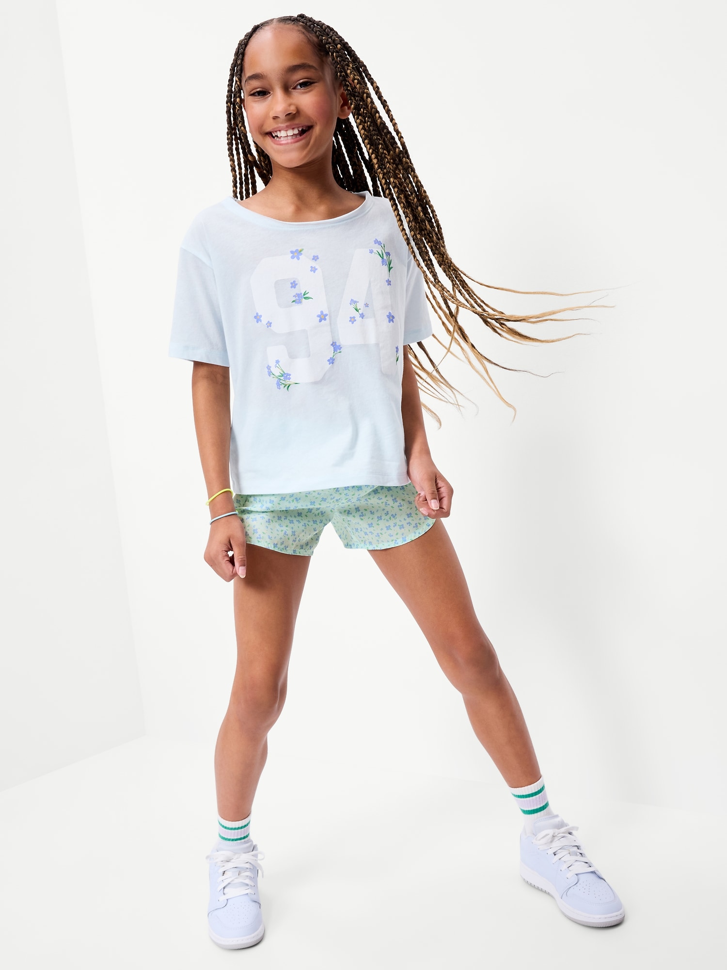 High-Waisted Dolphin-Hem Run Shorts for Girls