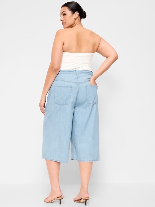 Image number 8 showing, Mid-Rise Loose Culotte Jeans