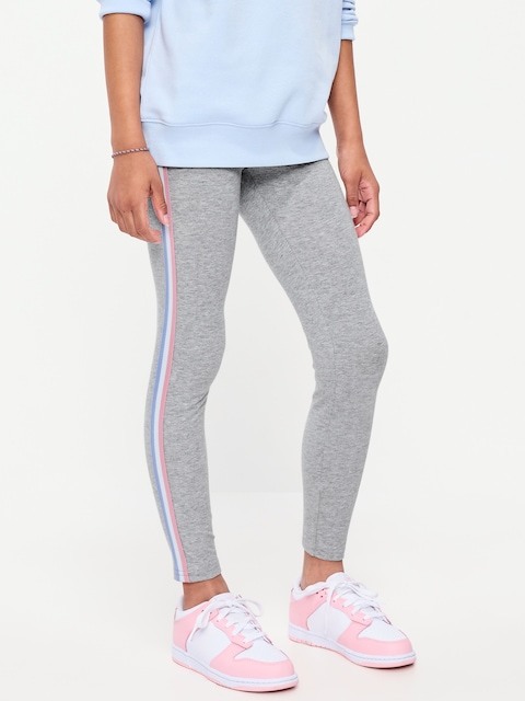 Rainbow Trim Leggings for Girls