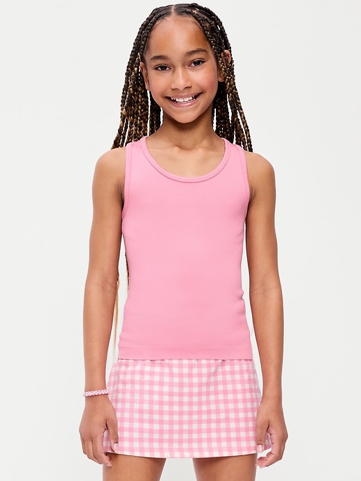 Image number 1 showing, Fitted Seamless Ribbed Racerback Performance Top for Girls
