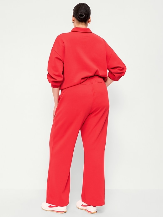 Image number 8 showing, Mid-Rise Dynamic Fleece Textured Wide-Leg Sweatpants