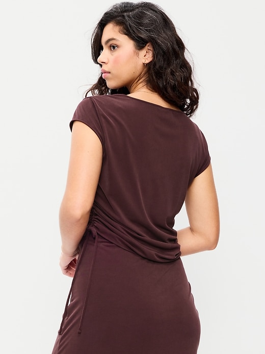 Image number 7 showing, Cap-Sleeve Shirred Side Top