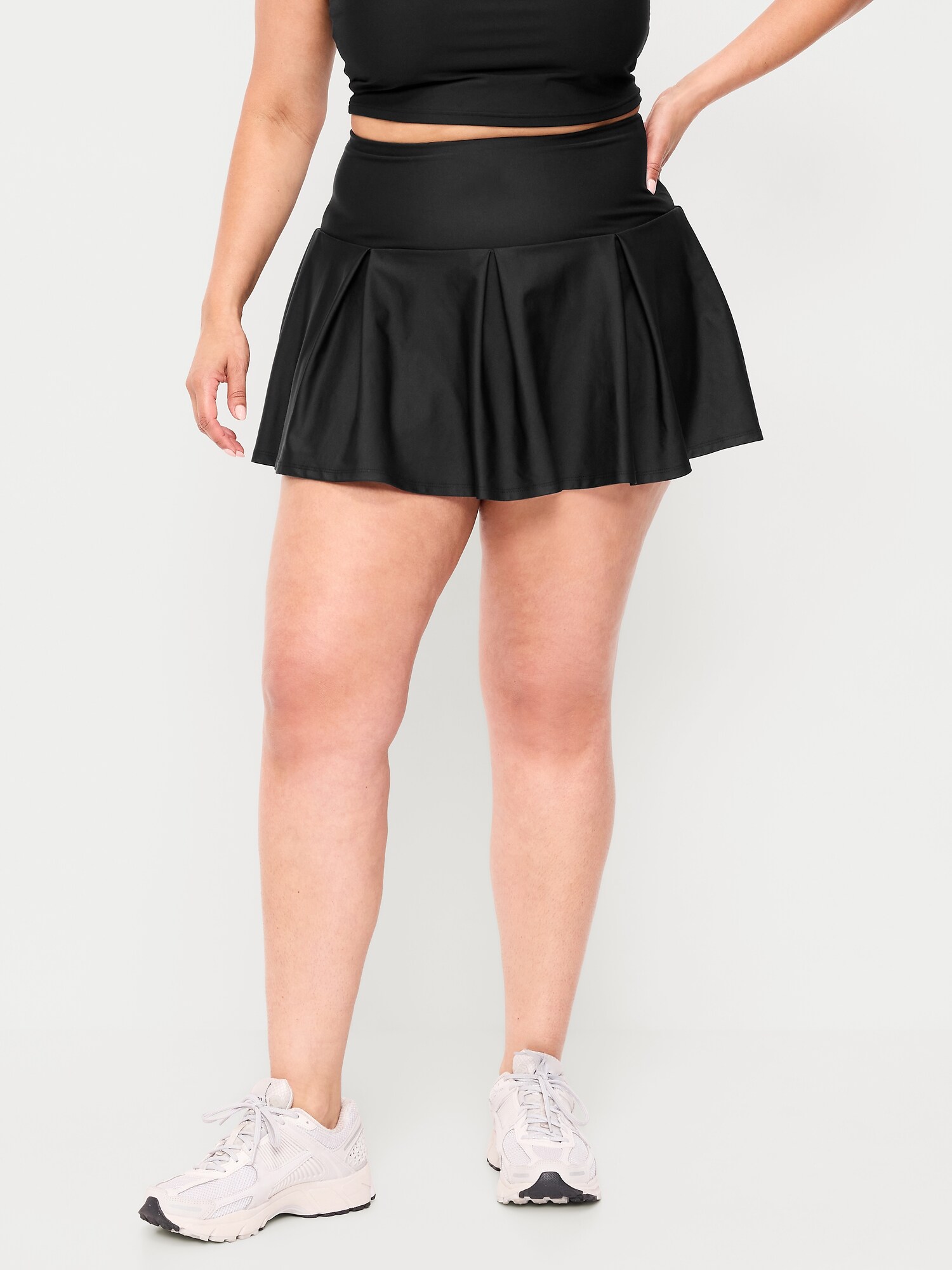 Женская юбка-шорты Old Navy Extra High-Waisted Drop-Waist PowerSoft Skort, цвет: Чёрный — фото 6