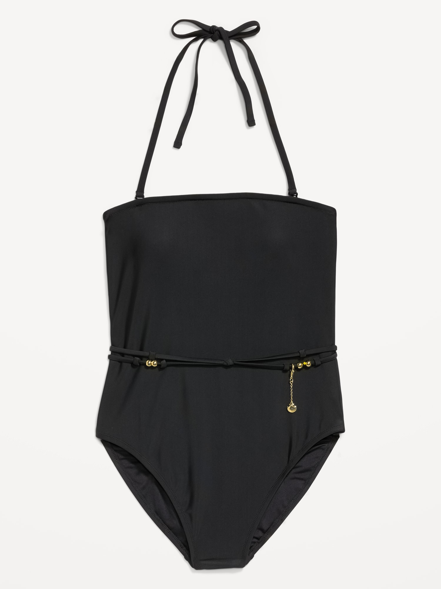 Strapless Belted One-Piece Swimsuit
