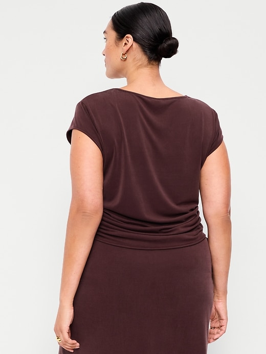 Image number 9 showing, Cap-Sleeve Shirred Side Top