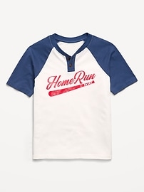 Image number 1 showing, Softest Short-Sleeve Graphic Henley T-Shirt for Boys