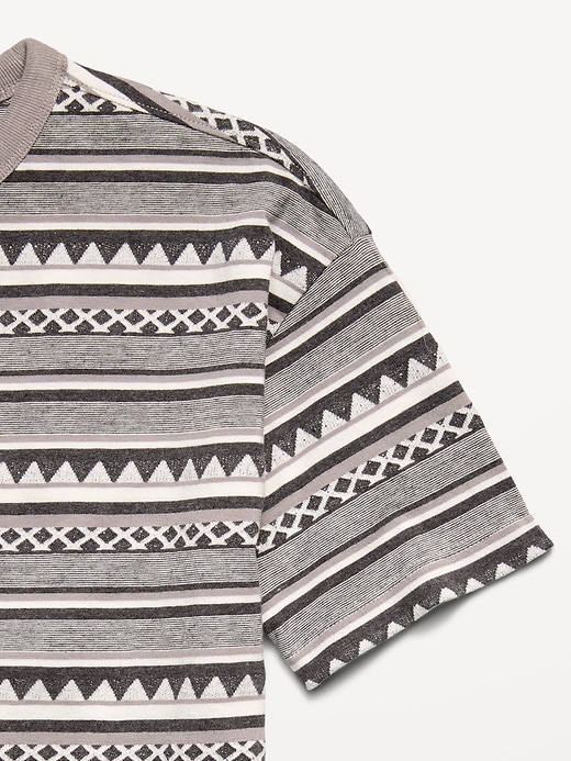 Image number 4 showing, Oversized Short-Sleeve Textured Striped T-Shirt for Boys
