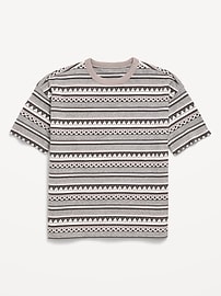 Image number 2 showing, Oversized Short-Sleeve Textured Striped T-Shirt for Boys