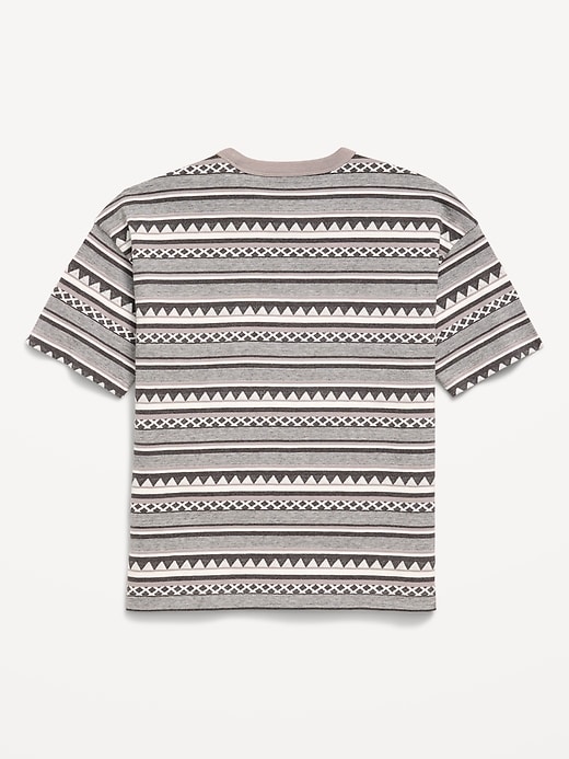 Image number 3 showing, Oversized Short-Sleeve Textured Striped T-Shirt for Boys