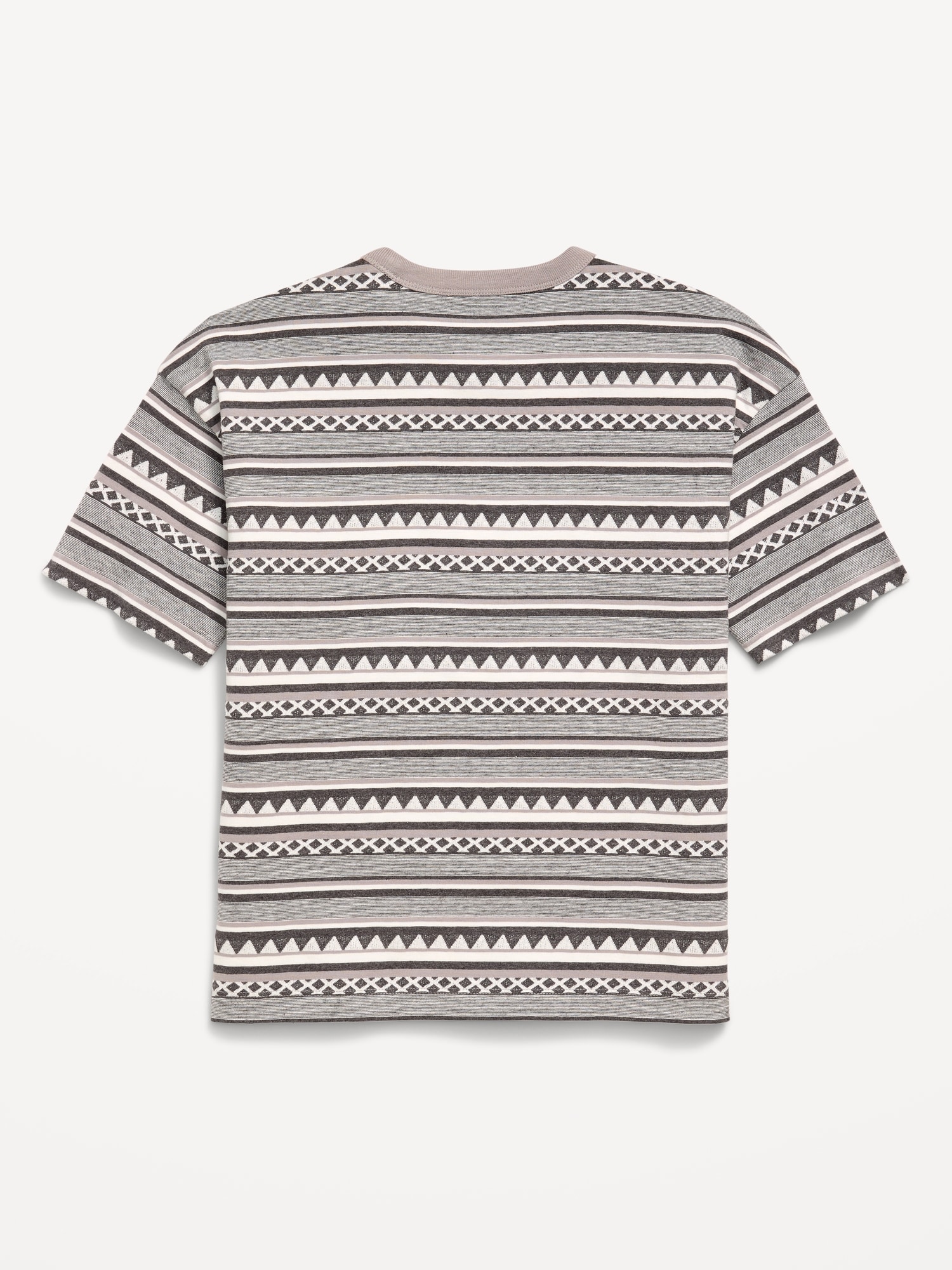 Oversized Short-Sleeve Textured Striped T-Shirt for Boys