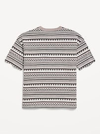 Image number 3 showing, Oversized Short-Sleeve Textured Striped T-Shirt for Boys
