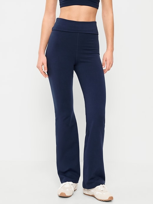Image number 1 showing, High-Waisted PowerChill Fold-Over Bootcut Leggings