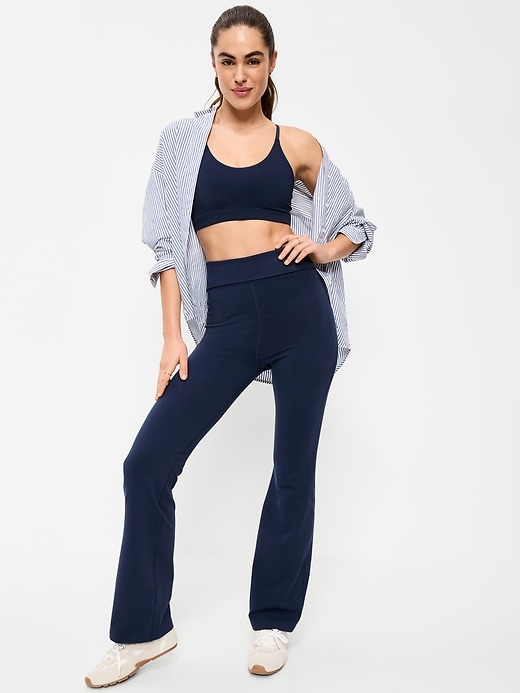 Image number 4 showing, High-Waisted PowerChill Fold-Over Bootcut Leggings