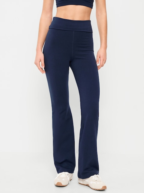 High-Waisted PowerChill Fold-Over Bootcut Leggings