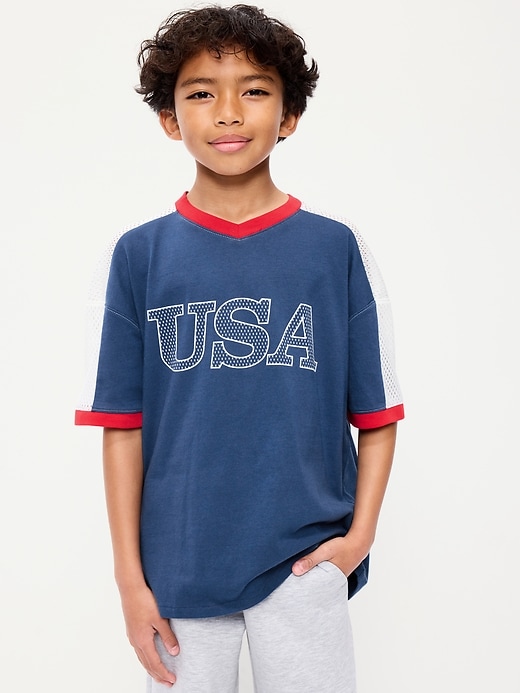 Image number 1 showing, Oversized Short-Sleeve Graphic T-Shirt for Boys