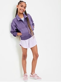 Image number 3 showing, High-Waisted Mesh Dolphin-Hem Shorts for Girls