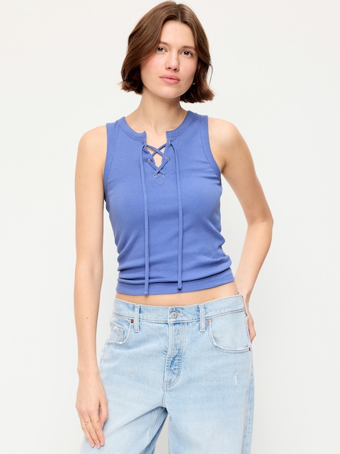 Lace-Up Tank Top