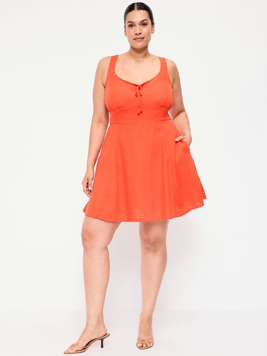Image number 9 showing, Fit & Flare Linen Mini Dress