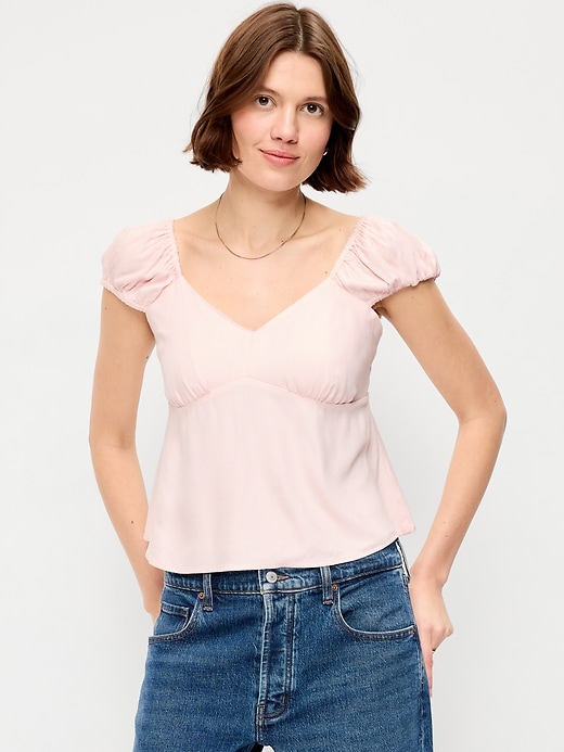 Image number 1 showing, Fitted Cap-Sleeve Top