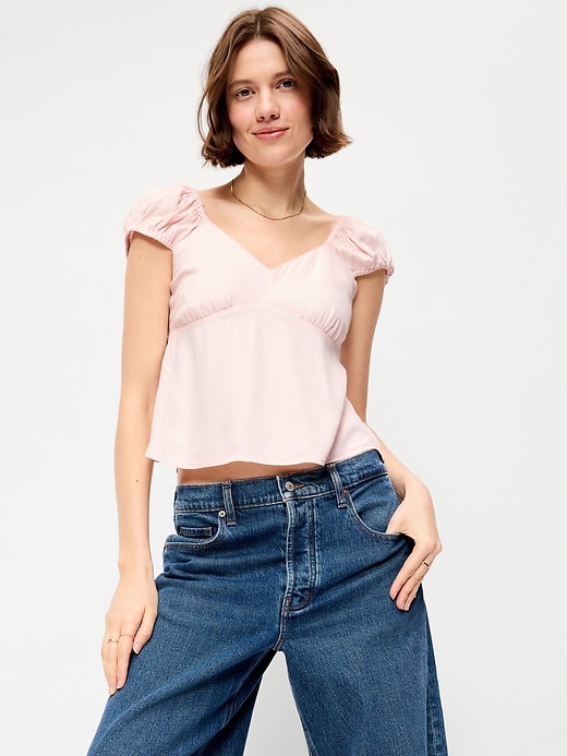 Image number 3 showing, Fitted Cap-Sleeve Top