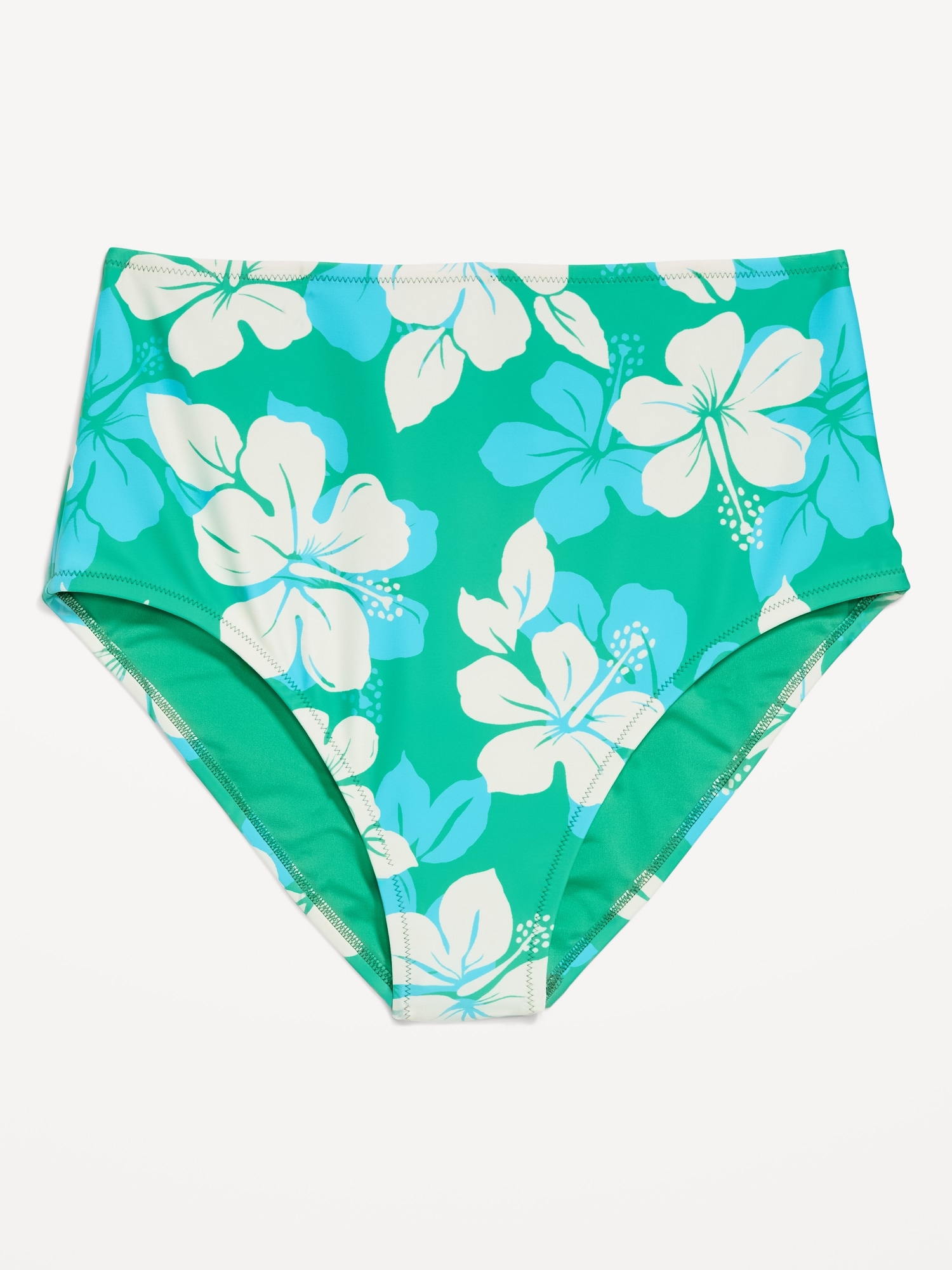 High-Waisted Printed Bikini Swim Bottoms