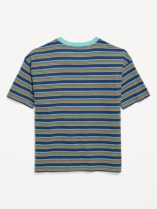 Image number 3 showing, Oversized Short-Sleeve Striped T-Shirt for Boys