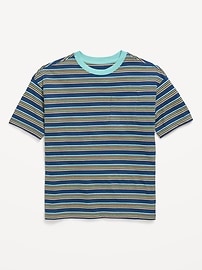Image number 2 showing, Oversized Short-Sleeve Striped T-Shirt for Boys
