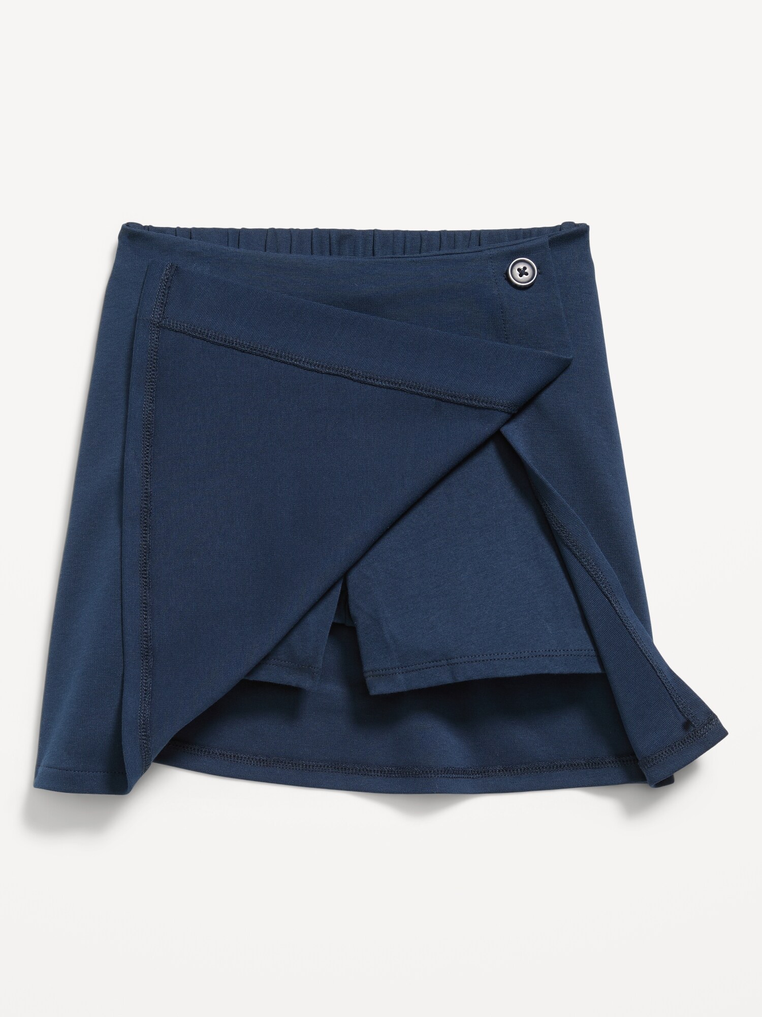 Юбка-шорты Old Navy School Uniform Ponte-Knit Wrap-Front Skort для девочек, цвет: Чернильный синий — фото 5