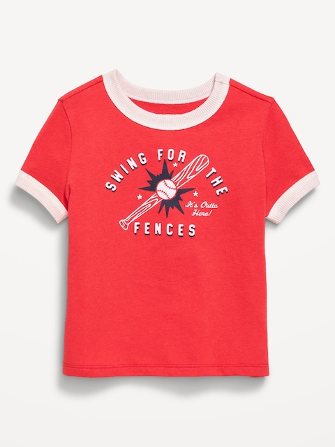 Short-Sleeve Unisex Ringer Graphic T-Shirt for Toddler