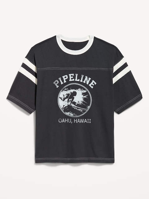 Heavyweight Short-Sleeve Football-Style T-Shirt